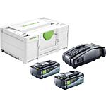 Rechargeable battery set SYS 18 V, 2 x 8.0 Ah rechargeable batteries and charger with carrying case