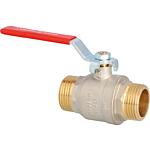 Brass ball valves - NOT suitable for service/drinking water, PN45, full bore, male x female, with red steel hand lever